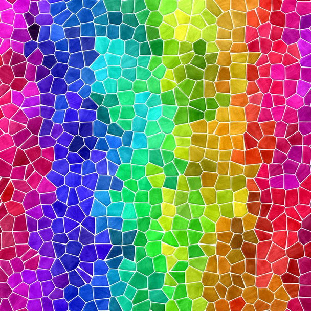 naturaleza abstracta mármol plástico piedra mosaico azulejos textura fondo con lechada blanca - espectro de raibow de neón a todo color vibrante - rosa caliente, rojo, azul, púrpura, naranja, amarillo y verde
 - Foto, Imagen