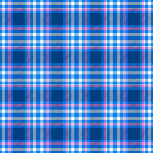 verificado diamante tartan xadrez escocês kilt tecido sem costura fundo textura padrão - cor azul, rosa bebê e branco
 - Foto, Imagem