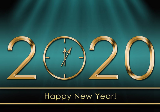Feliz Año Nuevo 2020. Reloj de Año Nuevo
 - Foto, Imagen