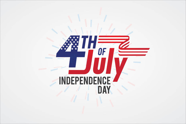 Typography 4th of July greeting card, independence day of America - Vector, Image