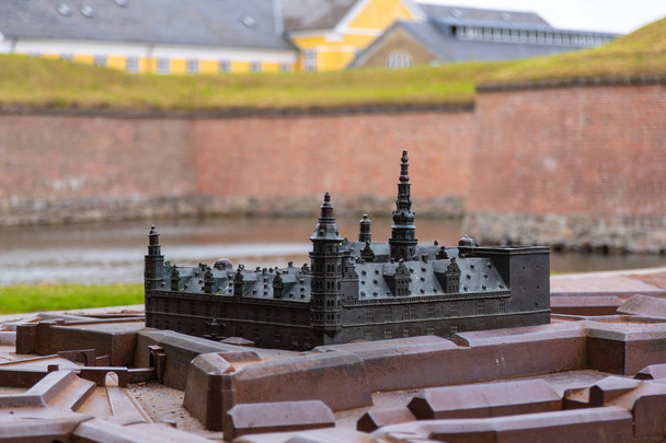 Μπρούτζινο μικροσκοπικό αντίγραφο κάστρο Kronborg, Δανία - Φωτογραφία, εικόνα