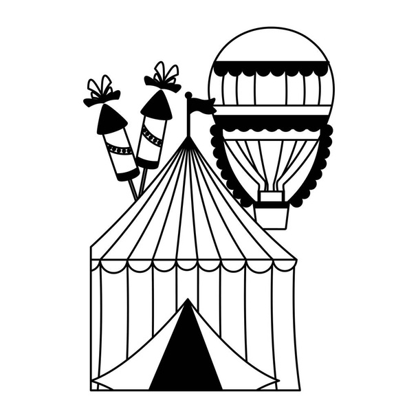 carnival tent air balloon - Vector, Image