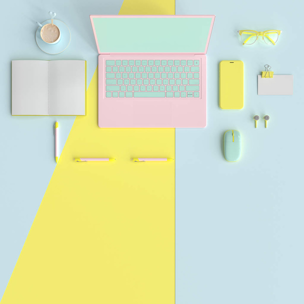 Pastell Schreibtisch Tisch  - Foto, Bild