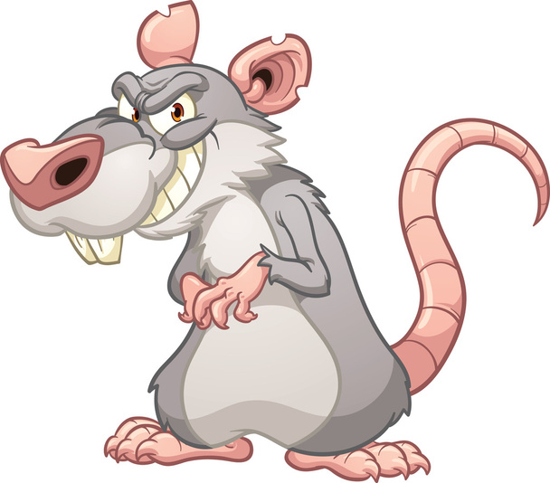 kwaad cartoon rat - Vector, afbeelding