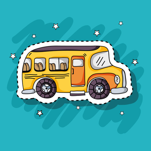 diseño de parches de transporte de autobuses escolares
 - Vector, Imagen