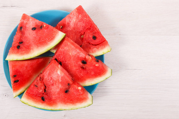 Watermelon containing vitamins and minerals, healthy dessert, copy space for text - Foto, Bild