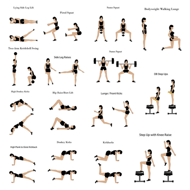 Exercice d'entraînement jambes illustration
 - Vecteur, image