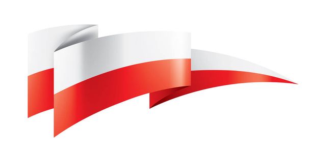 Polonia bandiera, illustrazione vettoriale su sfondo bianco - Vettoriali, immagini