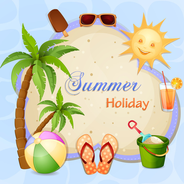 Summer holiday illustration - Vector, Imagen