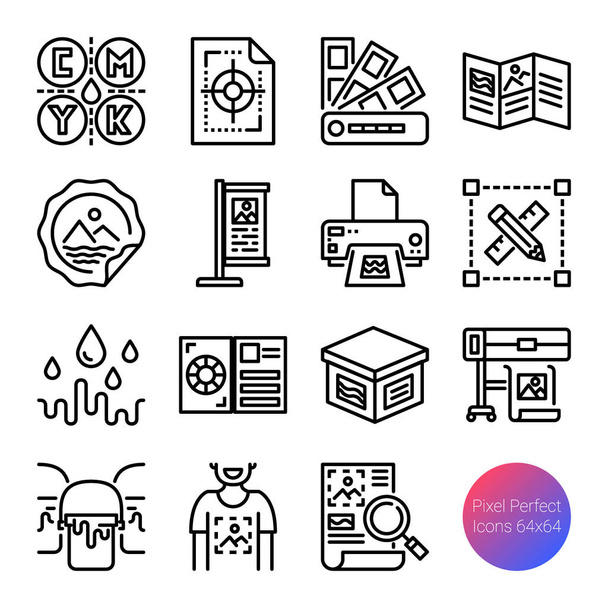 printing outline icons - Vector, Image