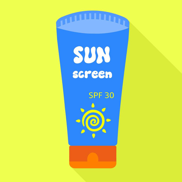 Sunscreen tube icon, flat style - Διάνυσμα, εικόνα