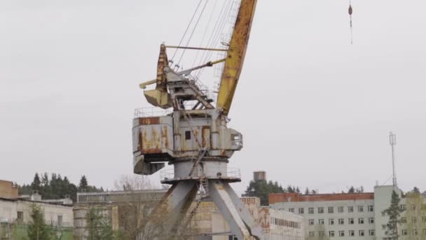 Crane and old buildings - Footage, Video