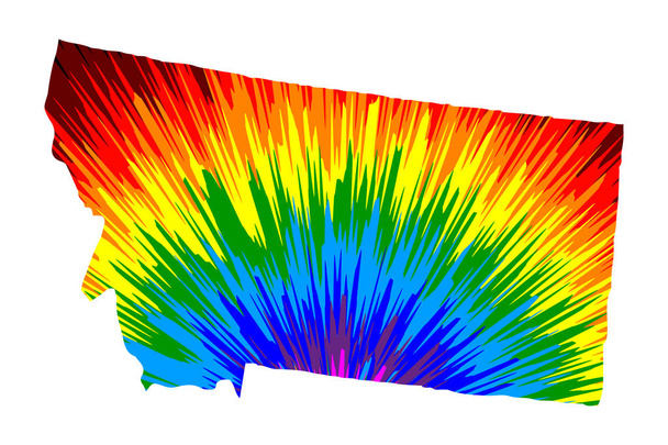 Montana-Χάρτης είναι σχεδιασμένο ουράνιο τόξο αφηρημένο πολύχρωμο μοτίβο - Διάνυσμα, εικόνα