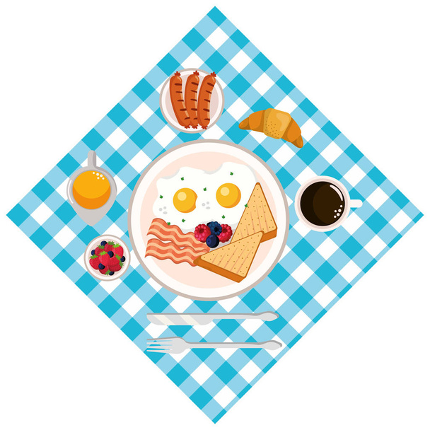 herkullinen maukas aamiainen sarjakuva
 - Vektori, kuva