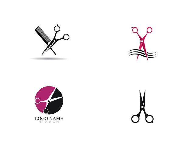 Scissors logo vector icon  - Vector, Image