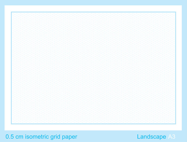 0.5 - 1 cm A4 - A3  isometric grid paper isometric grid vector illustration isometric grid graph - Vector, Image