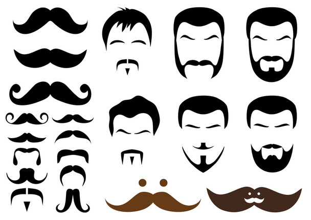 Stili di baffi e barba, vettore
 - Vettoriali, immagini