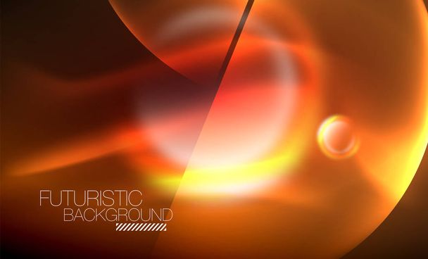ベクトル輝くネオン円抽象的な背景 - ベクター画像