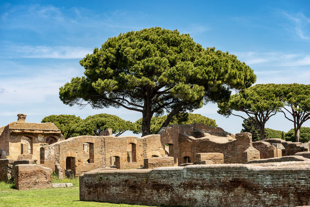 Starověké římské budovy-Ostia Antica-Řím Itálie - Fotografie, Obrázek