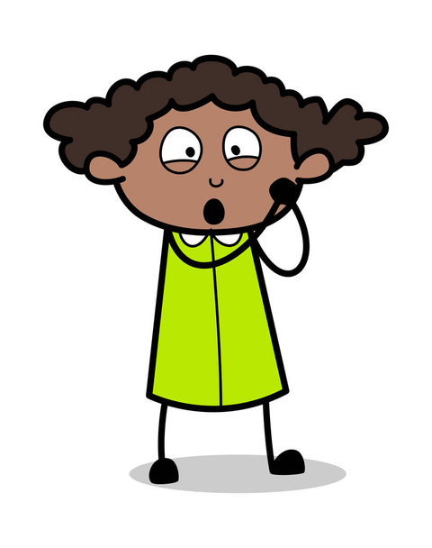 Impressionnant - Retro Black Office Girl dessin animé vectoriel Illustr
 - Vecteur, image