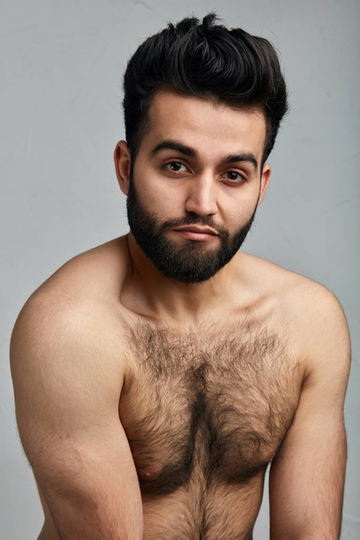 attractive young Indian guy with hairy body - Zdjęcie, obraz
