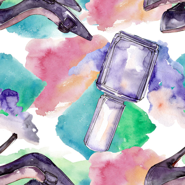 Fashionable sketch in a watercolor style isolated element. Watercolour illustration set. Seamless background pattern. - Φωτογραφία, εικόνα