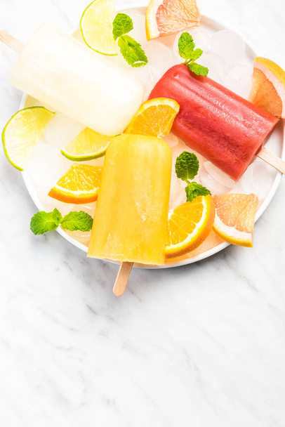 Natural juice homemade healthy popsicles - Photo, Image