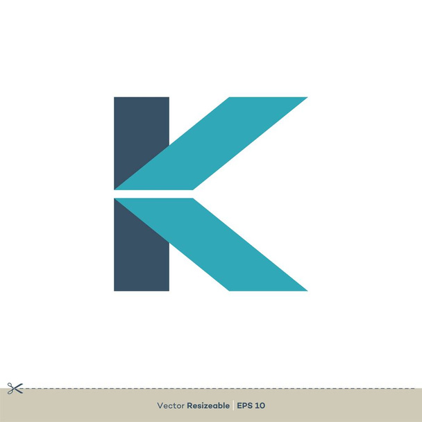 K Plantilla de logotipo de líneas de letra
 - Vector, Imagen