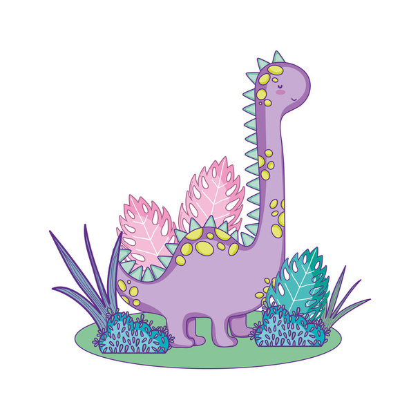 милий апатозавр в ландшафті
 - Вектор, зображення