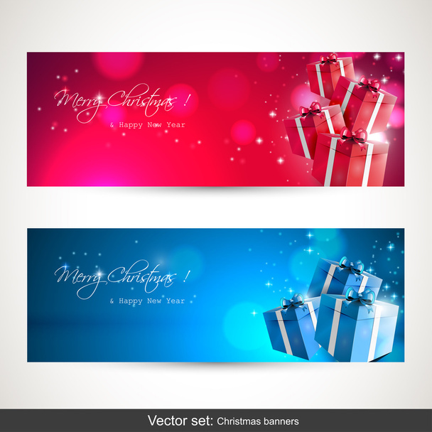 Christmas banners - vector set - Vettoriali, immagini
