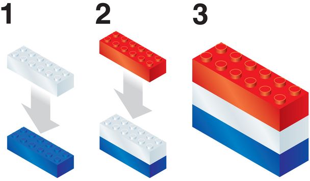 bouwen van blokken maken Nederland vlag - Vector, afbeelding