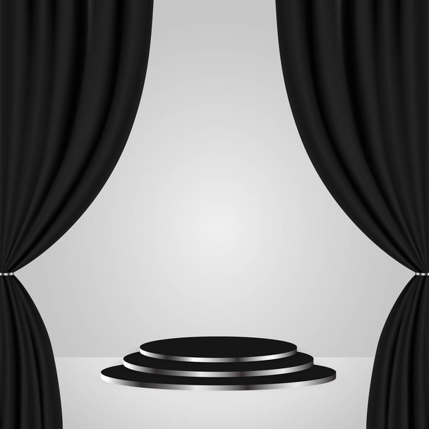 Μαύρη κουρτίνα θεάτρου - Διάνυσμα, εικόνα