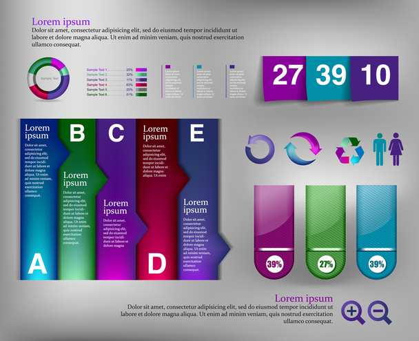 infografische Präsentationsvorlage Diagrammkuchendiagramm-Element - Vektor, Bild