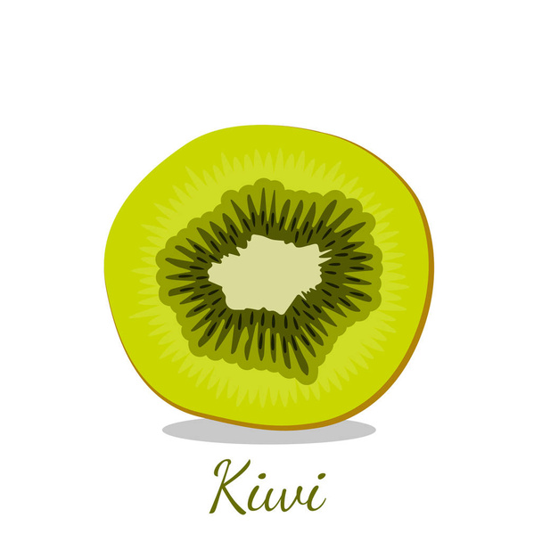 Pieza de fruta kiwi cerrar icono, aislado sobre fondo blanco. ilustración vectorial. logo
 - Vector, imagen