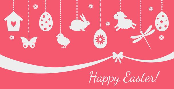 Tarjeta de felicitación festiva o embalaje Feliz Pascua. vector
 - Vector, Imagen