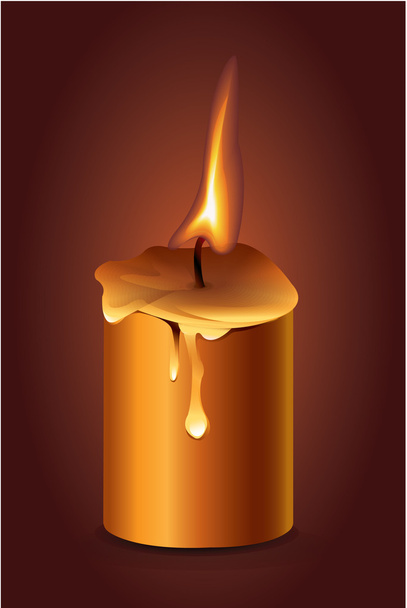 Candle on dark background - Vector, Imagen