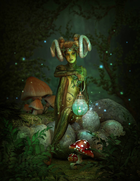 Elfe de forêt profonde la nuit, 3d CG
 - Photo, image