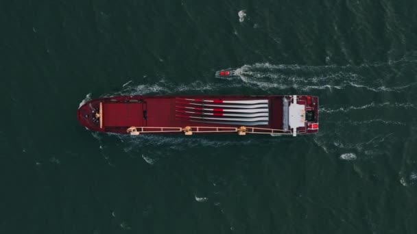 İhracat ve ithalat konteyner gemi. Uluslararası kargo. - Video, Çekim