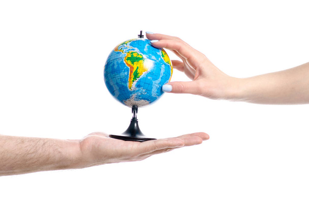 Two hands holding globe - Photo, Image