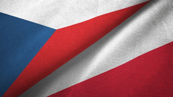 Чехия и Польша два флага текстильная ткань, текстура ткани
 - Фото, изображение