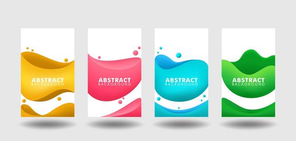 set van abstracte vloeibare kleur banner - Vector, afbeelding