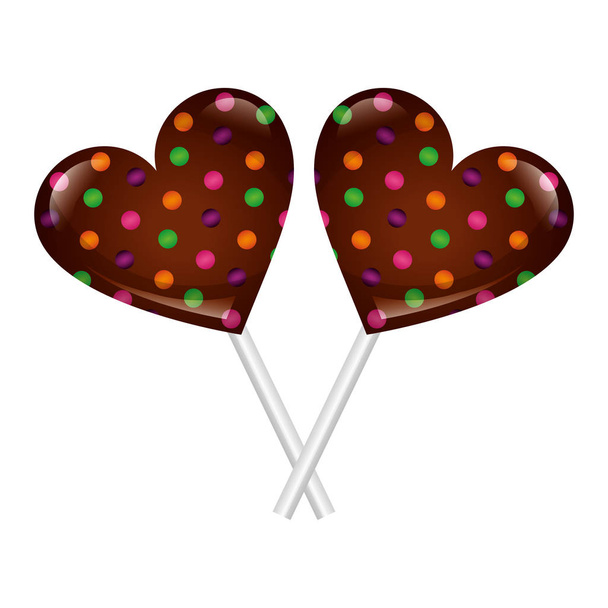 makea tikkarit suklaan muotoinen sydän eristetty kuvake
 - Vektori, kuva