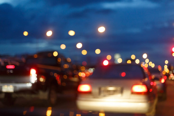 ночной свет автомобиля на городской улице, абстрактное размытие
 - Фото, изображение