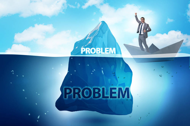 Businessman in problem concept with iceberg - Photo, Image