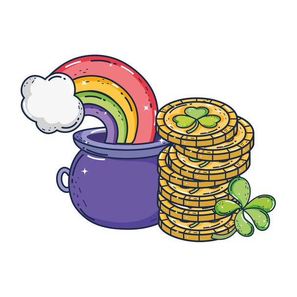 skarb kocioł z Rainbow Saint Patrick dzień - Wektor, obraz