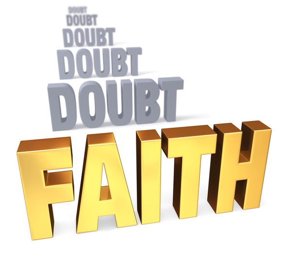 focus op geloof over twijfel - Foto, afbeelding