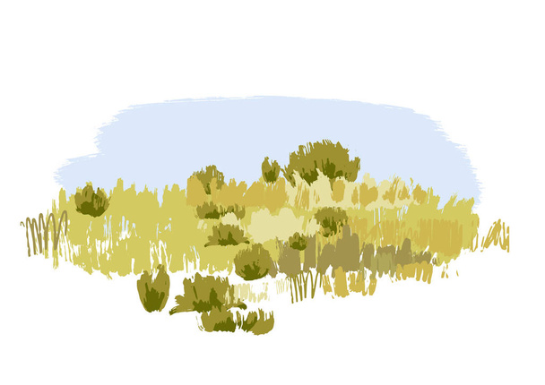 Vue steppe graphique abstraite dans des couleurs calmes
 - Vecteur, image