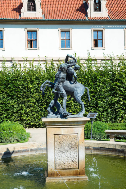 PRAGUE, CZECH REPUBLIC - 18.07, 2018: Mythical characters sculpture in the garden Wallenstein garden in Mala Strana district Prague Czech Republic Europe - 写真・画像