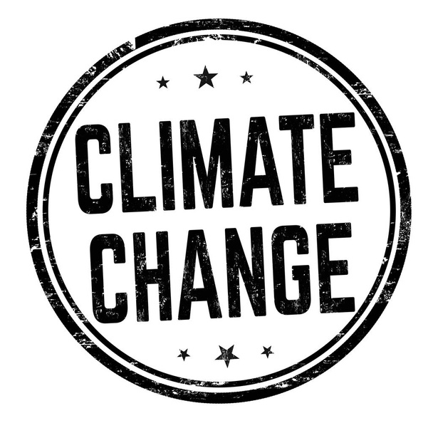 Znak lub pieczęć zmiany klimatu - Wektor, obraz