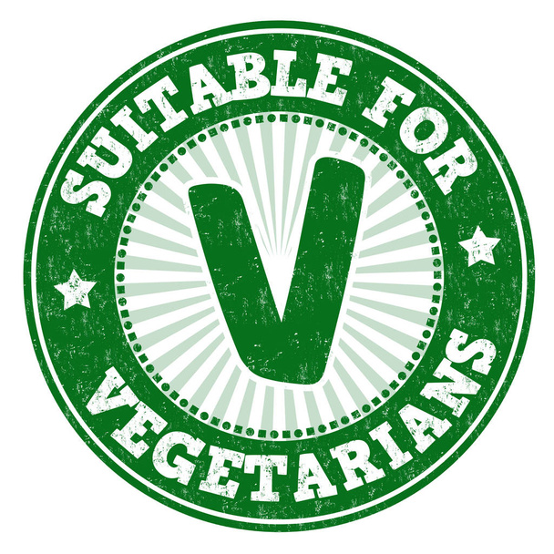 Suitable for vegetarians sign or stamp - Vector, Image